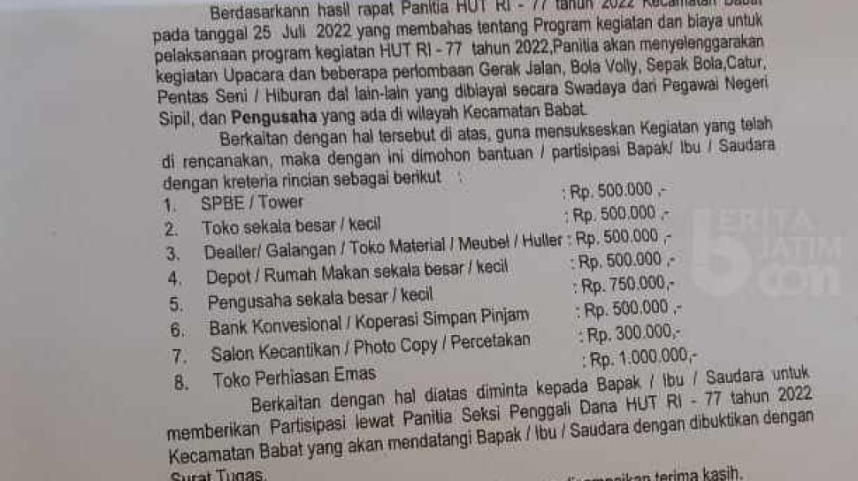 Pedagang Di Babat Lamongan Protes Mahalnya Biaya Partisipasi Acara