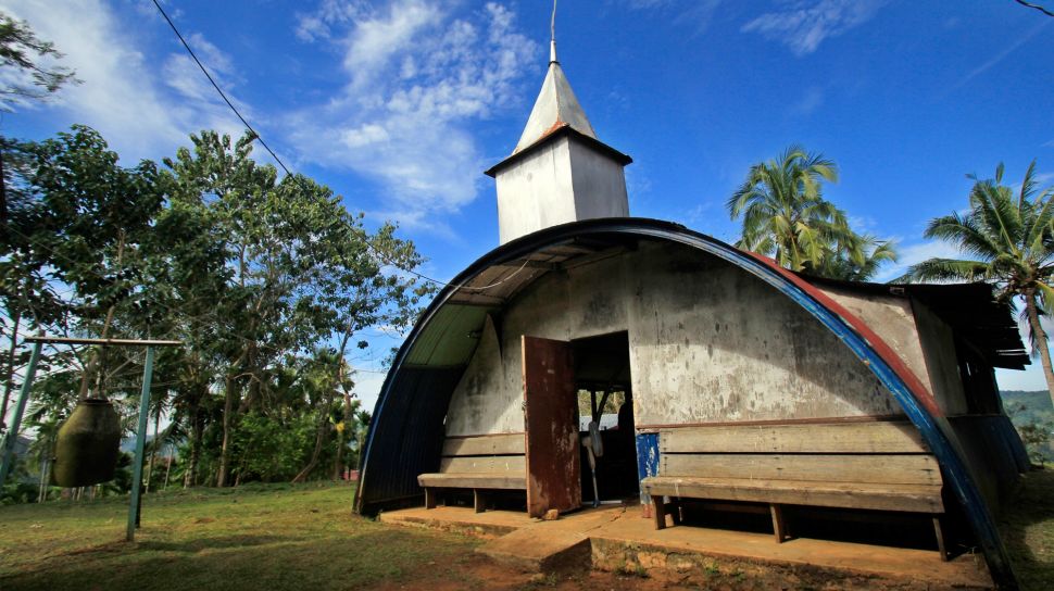 Suasana di Gereja kristen Indonesia (GKI) Bukit Zaitun Skyland Kota di Jayapura, Papua, Minggu (14/8/2022). [ANTARA FOTO/Gusti Tanati/app/tom]
