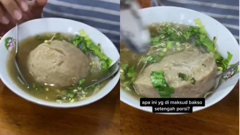 Definisi Bakso Setengah Porsi Warganet Ngakak Lihat Penampakannya