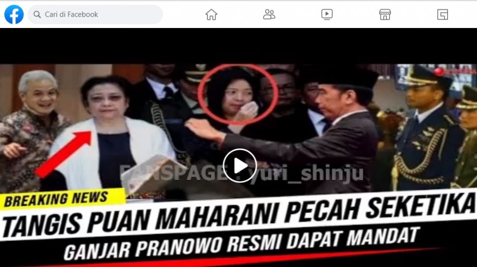 CEK FAKTA: Benarkah Puan Nangis Usai Ganjar Terpilih Jadi Capres dari PDIP?