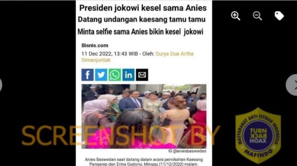 CEK FAKTA: Presiden Jokowi Kesal Tamu Rebutan Selfie Sama Anies Di ...