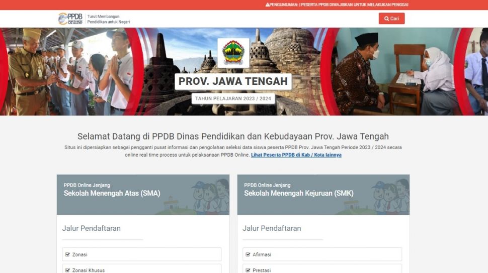 Pendaftaran PPDB Jateng 2023 SMA/SMK Telah Dibuka Cek Syarat, Jadwal