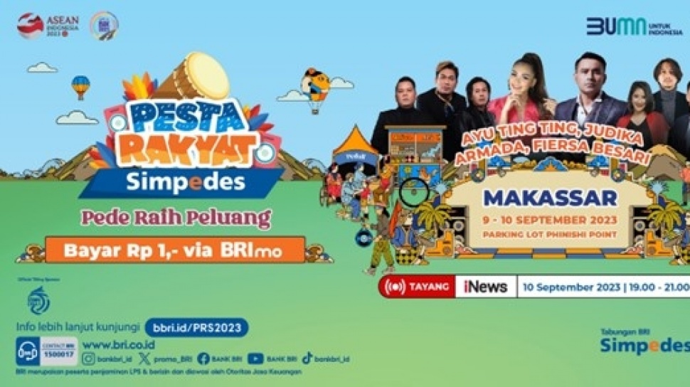 Bazar UMKM hingga Hiburan Musik Siap Meriahkan Pesta Rakyat Simpedes BRI 2023 di Makassar