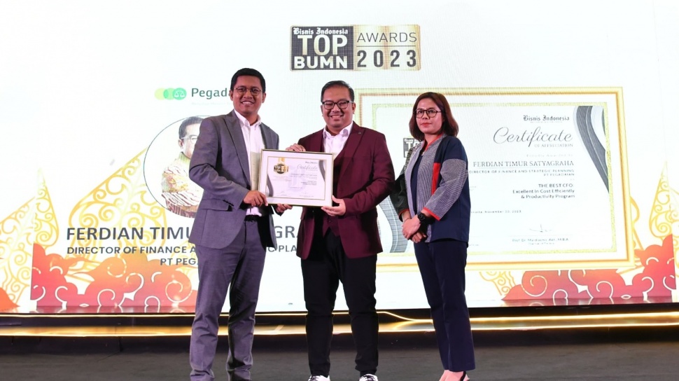 Pegadaian Raih 2 Penghargaan Bisnis Indonesia TOP BUMN Awards 2023