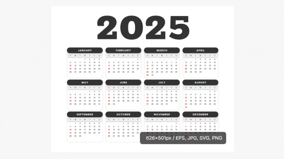 Kalender 2025 Lengkap dengan Tanggal Merah dan Cuti Bersama, Download