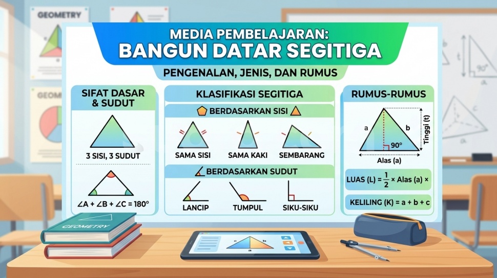 Bangun datar segitiga. (Suara.com/AI)