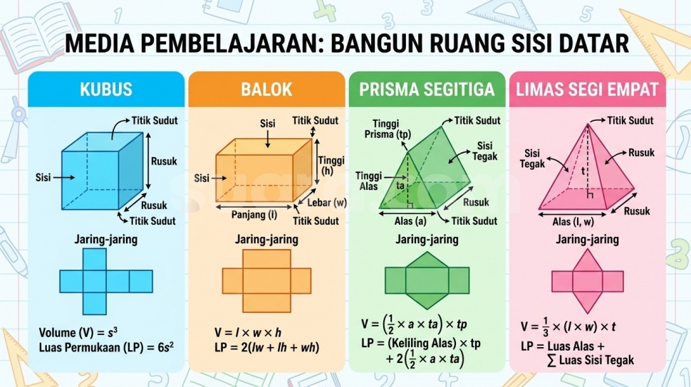 Bangun ruang sisi datar. (Suara.com/AI)