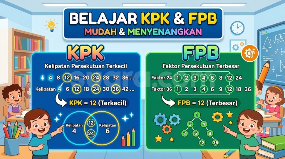 KPK dan FPB di matematika. (Suara.com/Gemini AI)