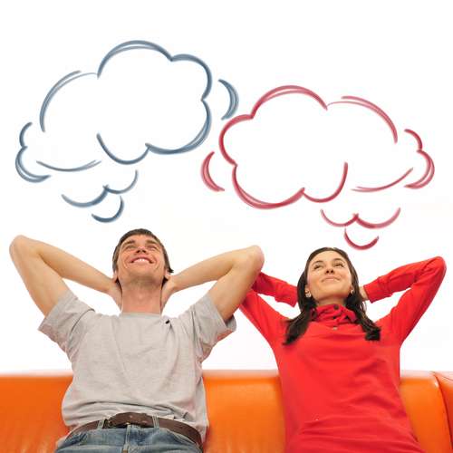 Ilustrasi pasangan sedang berpikir. (Shutterstock)