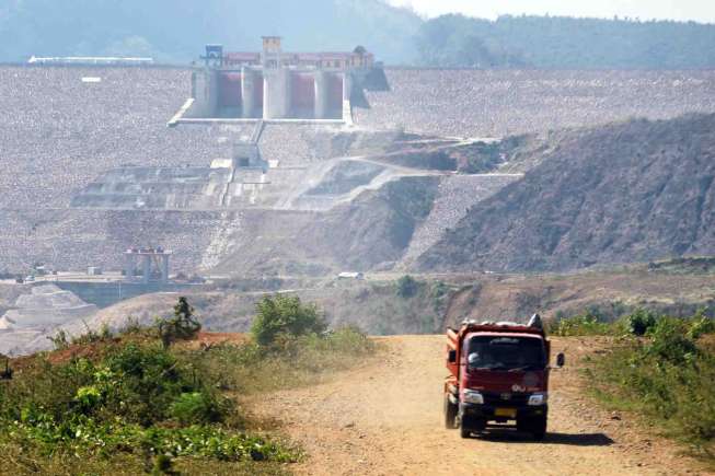 Waduk Jatigede, Sumedang, Jawa Barat, Sabtu (29/8). (Antara)