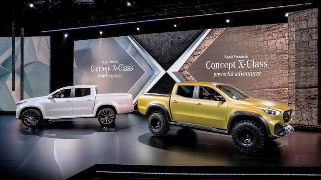 Mercedes-Benz perlihatkan pikap kabin ganda yang mengambil platform Nissan Navara dan Renault Alaskan. Pikap X-Class tak hanya dibuat dalam satu varian saja, melainkan dua. (Carscoop)