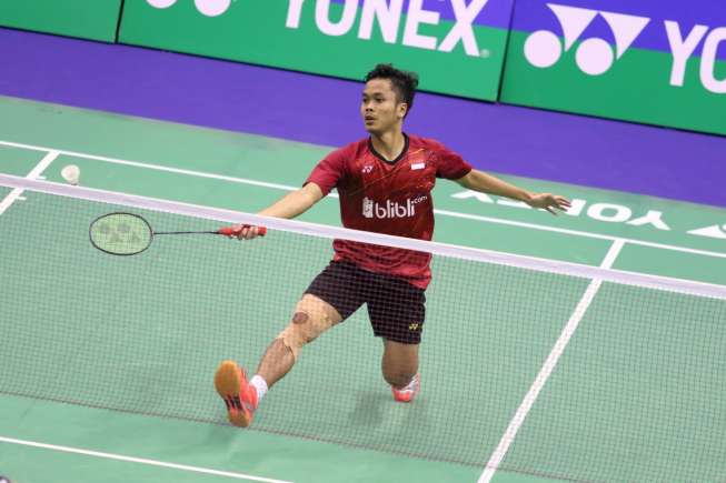 Pebulutangkis tunggal putra Indonesia, Anthony Sinisuka Ginting. [Humas PBSI]