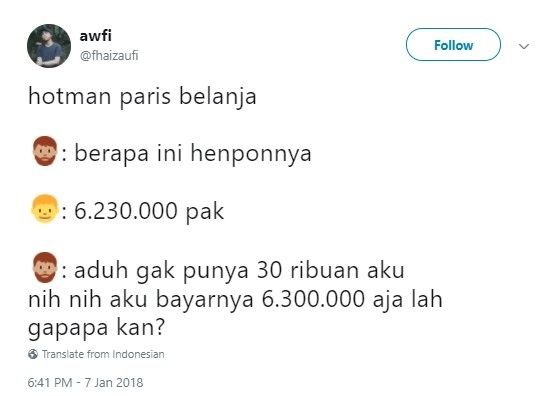 Kicauan kocak netizen soal Hotman Paris. (Twitter)