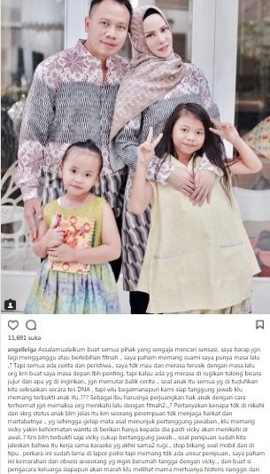 Curhat Angel lelga. [Inntagram] 