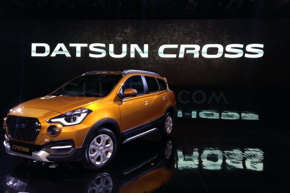 Datsun resmi luncurkan crossover murah, Cross, di Jakarta, Kamis (18/1/2018). [Suara.com/Insan Akbar Krisnamusi]