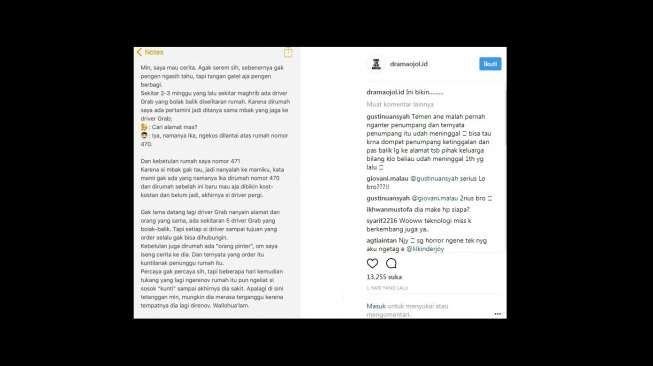order fiktif. [Instagram]