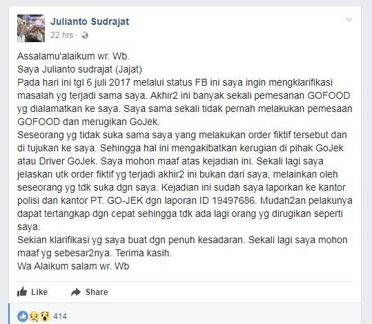 order fiktif. [Instagram]