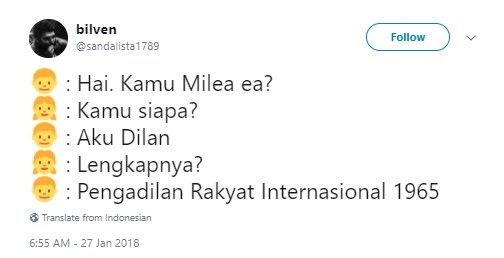 Dialog parodi Dilan-Milea. (Twitter)