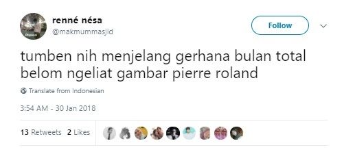 Kicauan kocak netizen soal gerhana bulan. (Twitter)