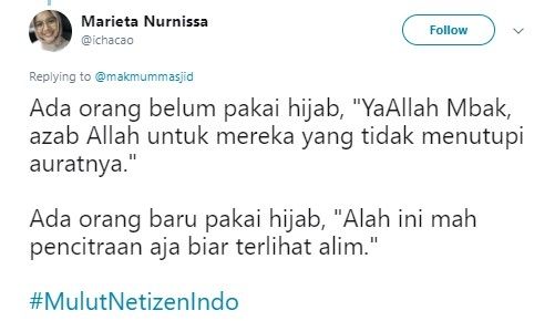 Cuitan dengan tagar mulutnetizenindo. (Twitter)