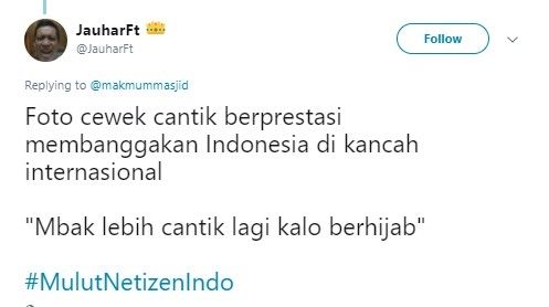 Cuitan dengan tagar mulutnetizenindo. (Twitter)