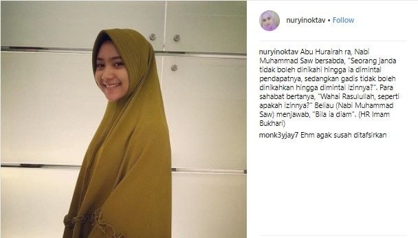 Satpam cantik Nuryin Oktaviyanti. (Instagram)