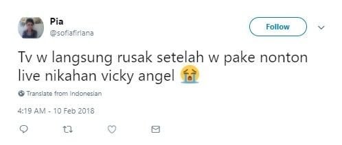 Kicauan Twitter Vicky Prasetyo - Angel Lelga. [Twitter]