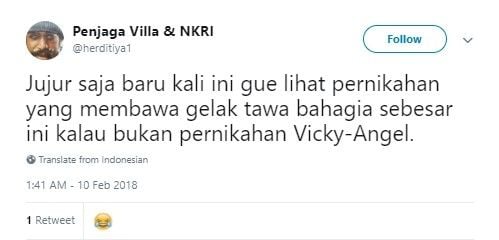 Kicauan Twitter Vicky Prasetyo - Angel Lelga. [Twitter]