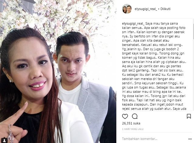 Curhat Elly Sugigi di Instagram. 