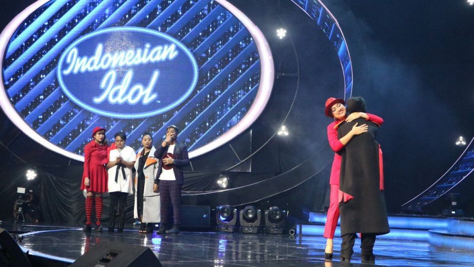 Marion Jola saat diumumkan tersingkir dari Indonesian Idol 2018 [dok.Humas RCTI]