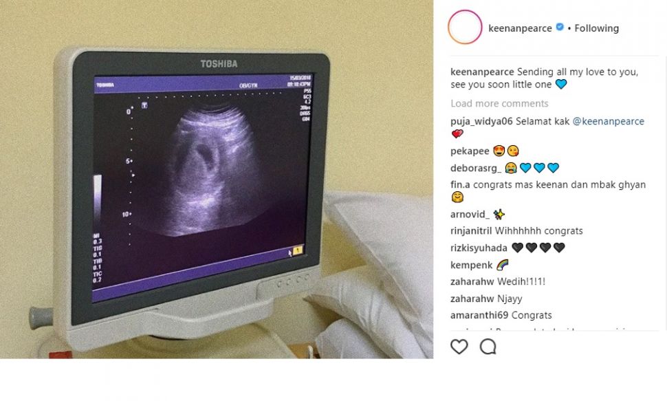 Keenan Pearce mengumumkan kehamilan sang istri, Gianni Fajri di Instagram. (Instgram)