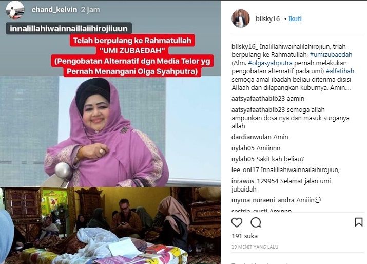 Umi Zubaedah meninggal dunia. 