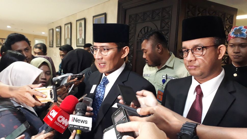 Gubernur dan Wakil Gubernur Jakarta, Anies Baswedan dan Sandiaga Uno. (Ummi Saleh/Suara.com)