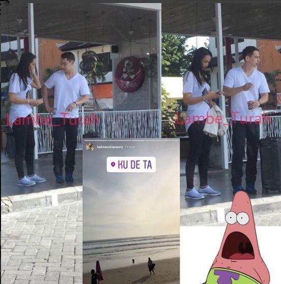 Kalina Oktarani bersama seorang lelaki bule di Bali. (Instagram)