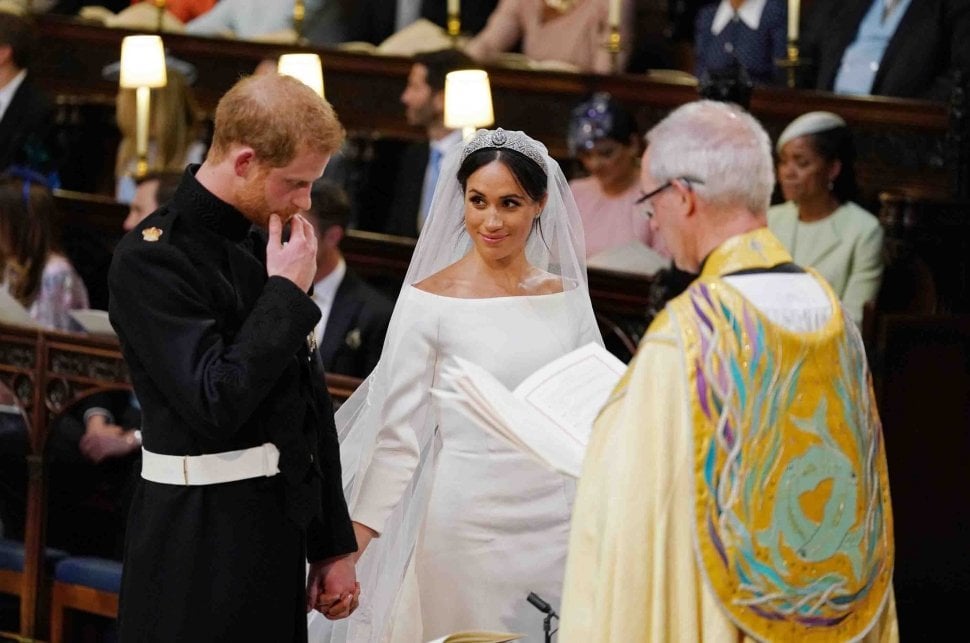 Pernikahan Pangeran Harry dan Meghan Markle di Kapel St. George, kastil Windsor, London, Inggris. Sabtu (19/5).