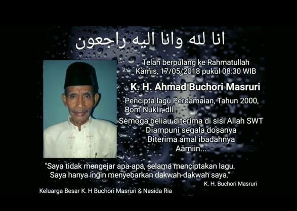 KH Ahmad Buchori Masruri, pencipta lagu Perdamaian (instagram).