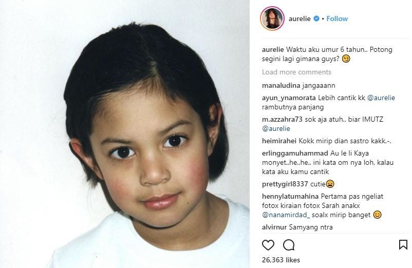 Aurelie waktu kecil (aurelie/instagram).