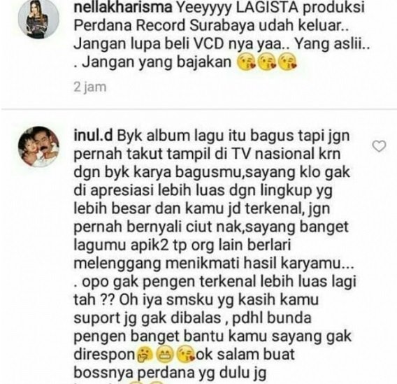 Komen Inul Daratista di IG Nella Kharisma. 