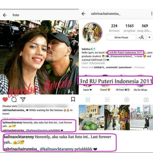 Deddy Corbuzier cium finalis Puteri Indonesia 2011, Sabrina Chairunnisa. (Instagram)