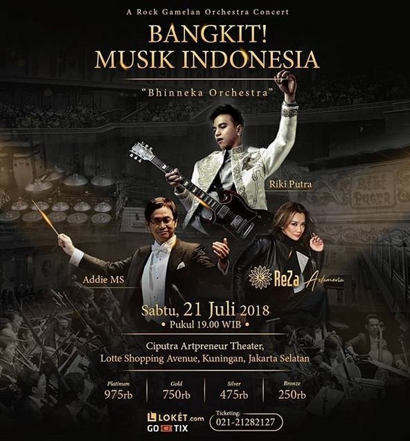 Konser Bangkit Musik Indonesia menampilkan Riki Putra, Addie MS dan Reza Artamevia. (Instagram)