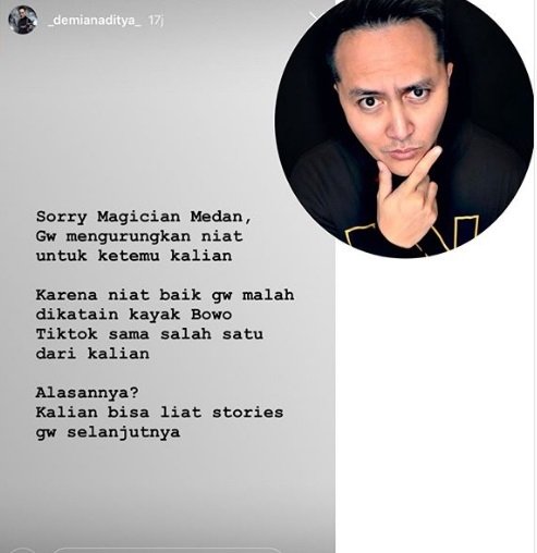 Postingan Demian Aditya [Instagram]