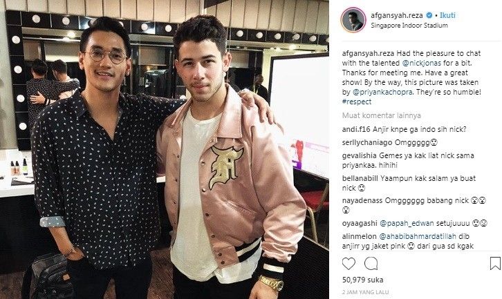 Afgan Syahreza foto bareng Nick Jonas. [Instagram] 