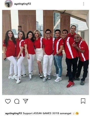 Postingan Ayu Ting Ting salah tulis Asian Games 2018. [Instagram]