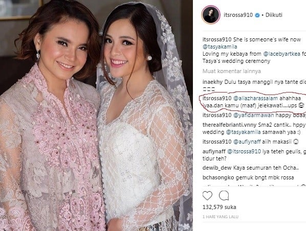 Rossa balas netizen yang mengomentari fotonya dengan Tasya Kamila. [Instagram]