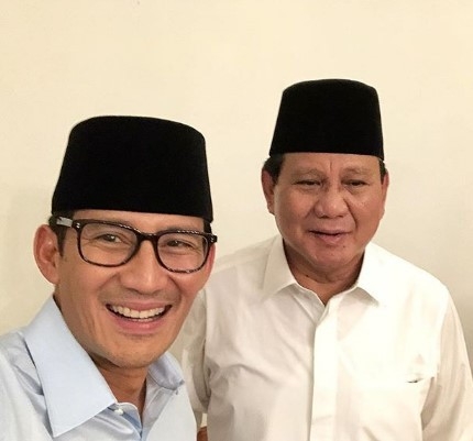 Prabowo dan Sandiaga (instagram @sandiuno)