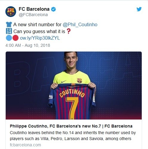 Screenshot Twitter @FCBarcelona