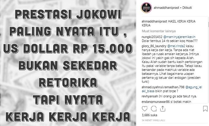 Postingan Ahmad Dhani. [Instagram]