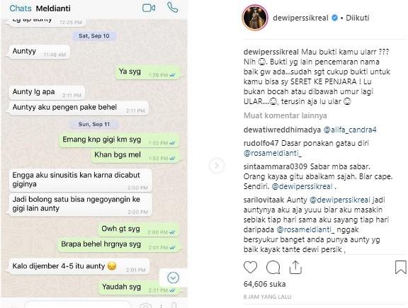 Postingan Dewi Perssik di Instagram.