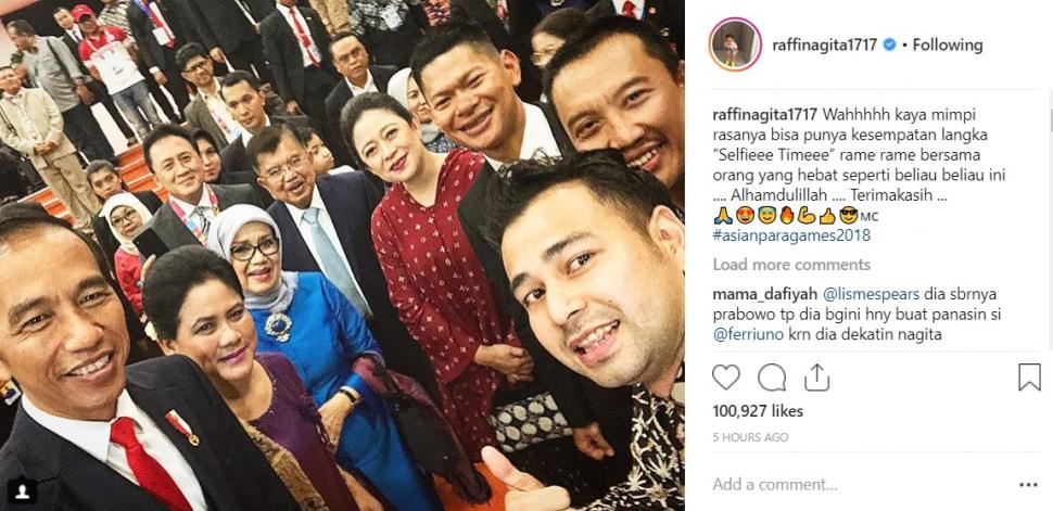 Swafoto Raffi Ahmad dengan Jokowi-JK. [instagram/raffinagita1717]