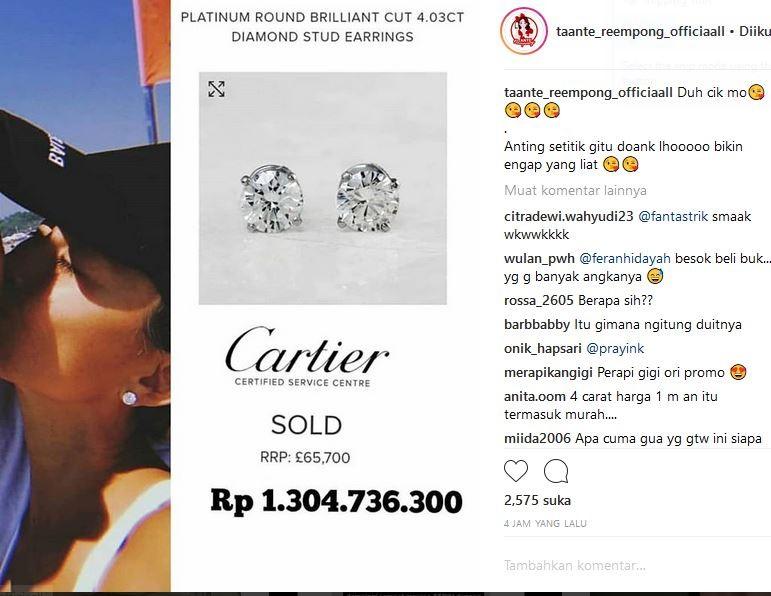 Agnez Mo kenakan giwang seharga Rp 1,3 miliar. (Instagram)